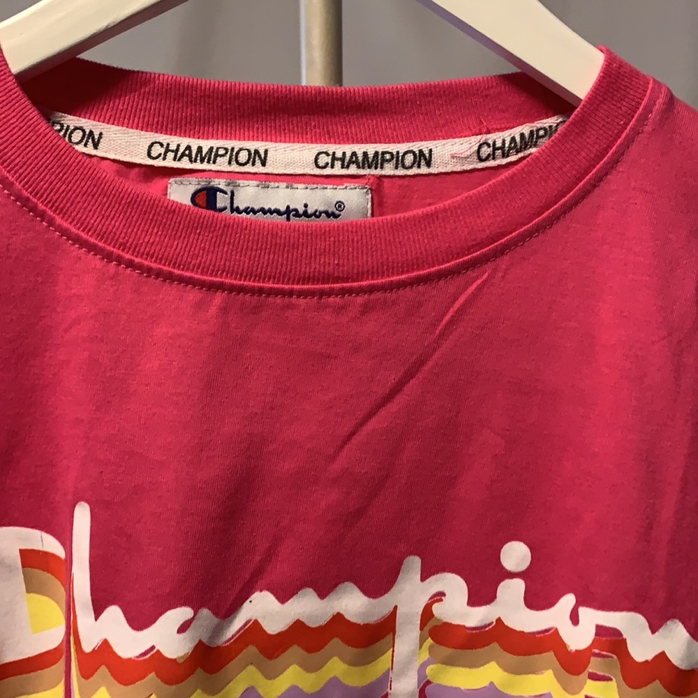 🆕 Champion “Peony Parade Pink” LS Crop Tops - Picture 4 of 16